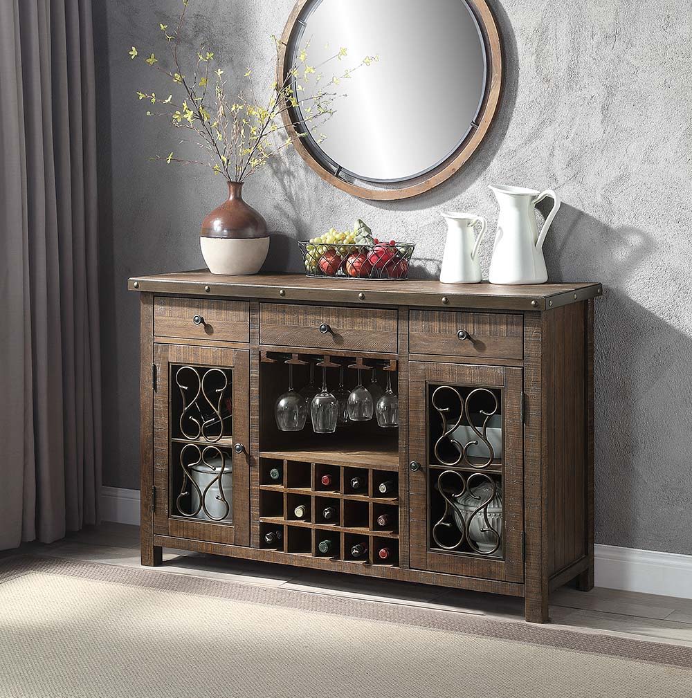 The dining table is where the greatest memories are formed. Gather friends and family around the Raphaela dining table in weathered cherry. Its ample tabletop will seat your guests comfortably, which makes it great for hosting dinner parties. The double p