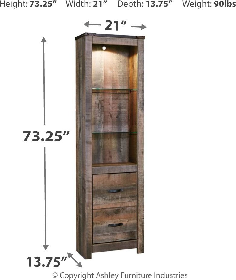 Entertain a rugged yet refined sense of style with this entertainment center. Warm finish and plank-style details pay homage to reclaimed barn wood, while the metal banding with nailhead accents infuses a touch of industrial cool. Ultra clean lines ensure