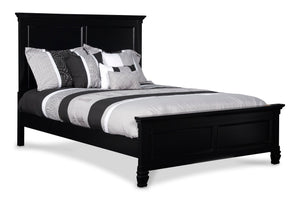 The Tamarack Wood Panel Bed in Black is a true standout, showcasing durable construction with a blend of solid poplar, basswood veneers, and eco-friendly manufactured wood for unmatched strength and longevity. This bed-'-'s versatile transitional style ma