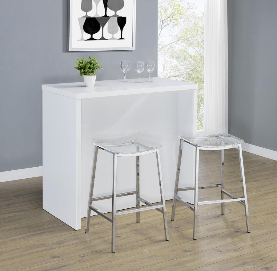This home bar combines modern style with functionality, crafted from engineered wood and laminate veneer for a sleek, durable design. Perfect for entertaining, it features a wine bottle grid that holds up to 12 bottles, multiple open shelves for organizat