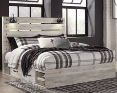 What a delightful take on rustic industrial style. Whether modern loft or modern farmhouse, this king panel storage bed makes itself at home. The wispy whitewash palette enhances without covering the grain for that weathered look you crave. Love to read i