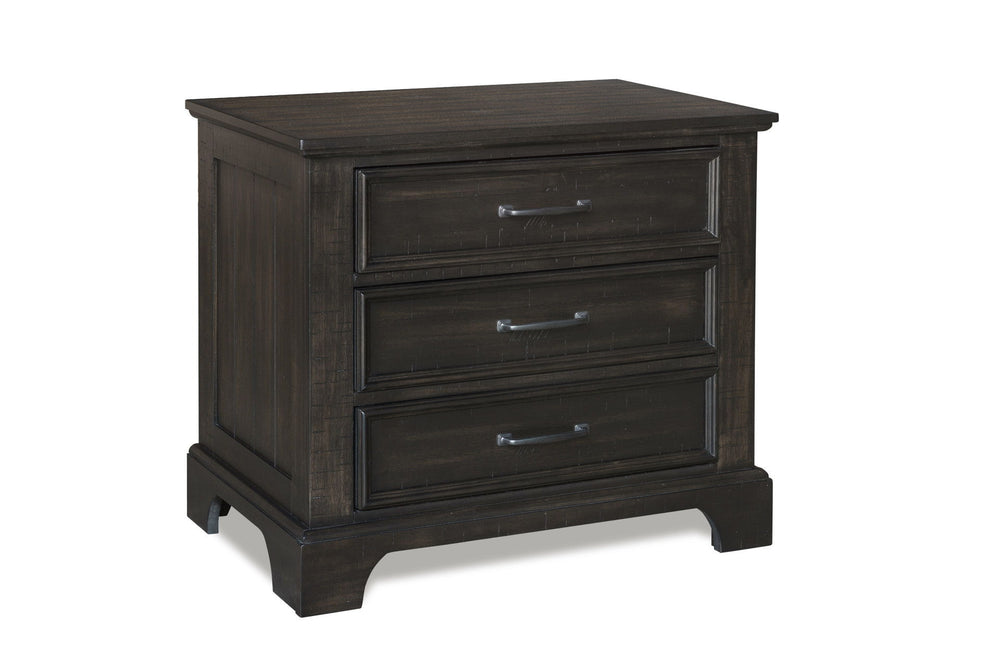 The Stafford County Wood 3 Drawer Nightstand in walnut brown is a perfect blend of style and functionality for your bedside. This nightstand is crafted from solid acacia, manufactured woods, and acacia veneers, ensuring long-lasting beauty and durability.