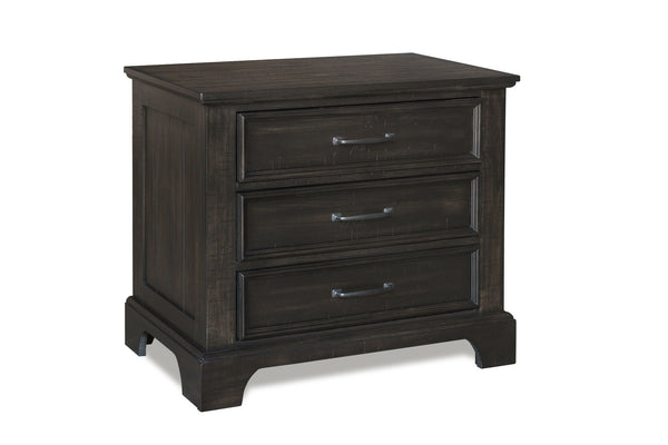 The Stafford County Wood 3 Drawer Nightstand in walnut brown is a perfect blend of style and functionality for your bedside. This nightstand is crafted from solid acacia, manufactured woods, and acacia veneers, ensuring long-lasting beauty and durability.