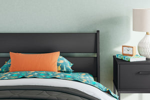 Socalle - Black - Twin Panel Platform Bed