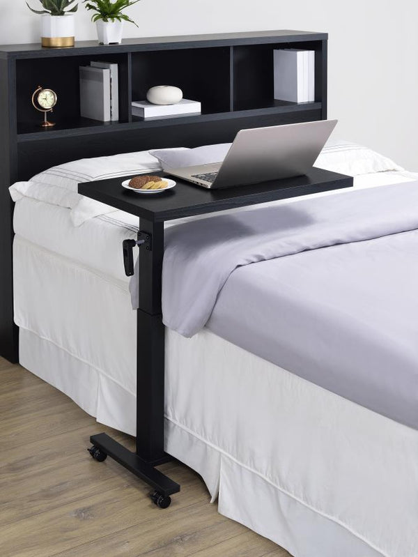  designed specifically for use while reclining in bed. The 28-inch wide wood-inspired top offers ample space for working