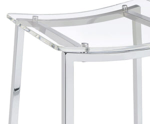 Jovani - Acrylic Backless Counter Stool (Set of 2) - Chrome