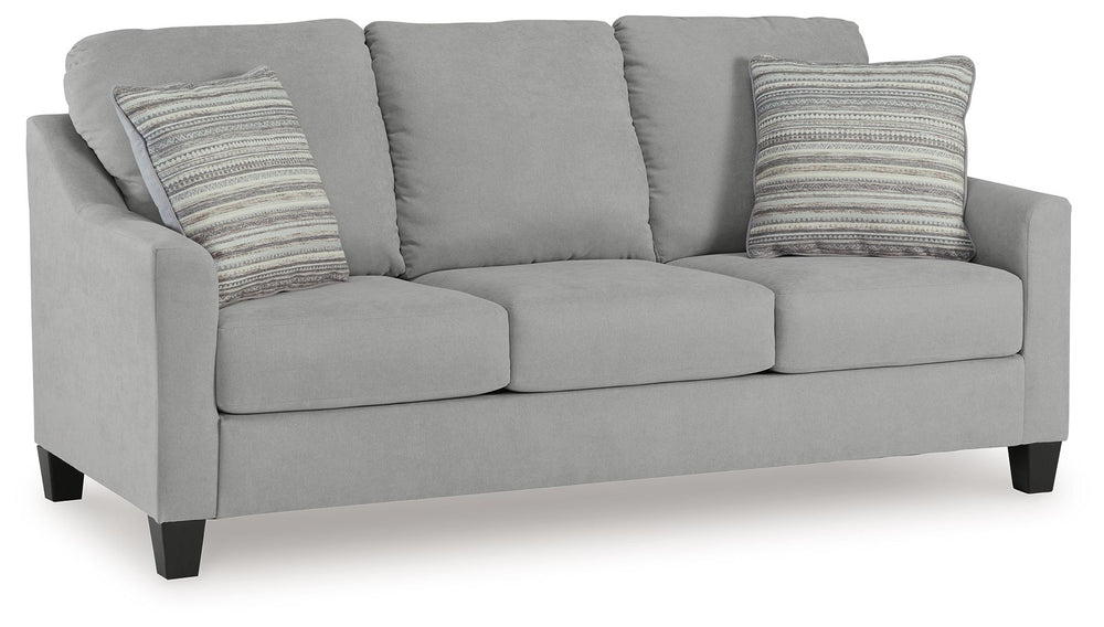 Simply chic comfort. This sofaâ€™s versatile character is instantly at home where you are, whether your space is casual or contemporary. With the look of suede velvet, you get the ultra-clean, tailored look you love. Howâ€™s that for refined relaxation?<b