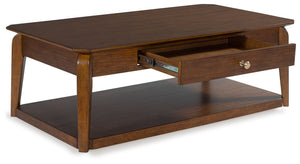  its softly rounded top and tapered legs offer a mid-century appeal well-suited to styles from modern to eclectic. A spacious storage drawer k