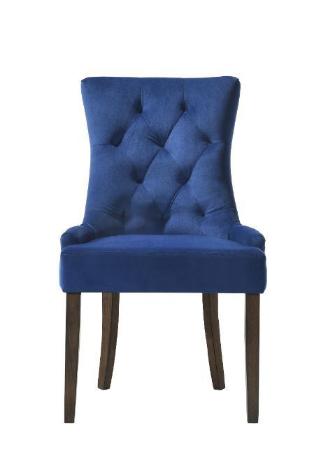 Farren - Side Chair (Set of 2) - Blue Velvet & Espresso Finish