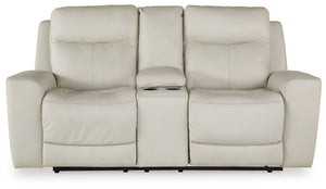 Mindanao - Coconut - Power Reclining Loveseat With Console / Adj Hdrst