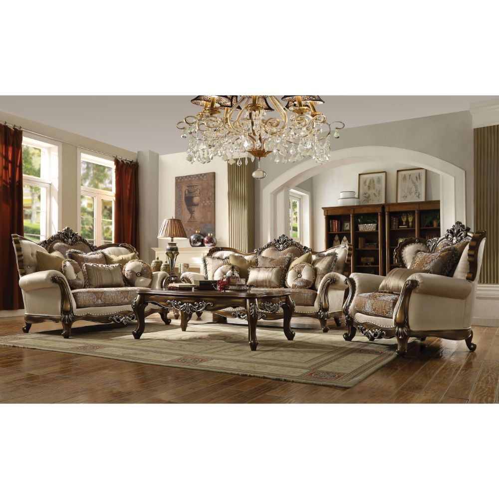 Express yourself and improve your Decor with this Latisha collection. Skillfully crafted with clean lines, beautiful curves, comfortable padded cushion, this set is a fusion of modern and classic style. It features tight back and loose seat cushion and is