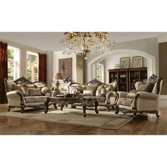 Express yourself and improve your Decor with this Latisha collection. Skillfully crafted with clean lines, beautiful curves, comfortable padded cushion, this set is a fusion of modern and classic style. It features tight back and loose seat cushion and is