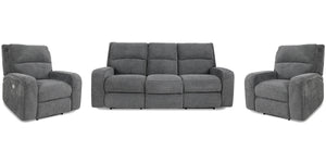 Comfort meets innovation in this inspired Power Reclining Collection. The perfect choice for creating a relaxing environment, this stylish collection features smooth motorized reclining motion and adjustable headrest at just the touch of a button.<br/><br