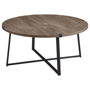 Marcus - Round Engineered Wood Coffee Table - Dark Brown