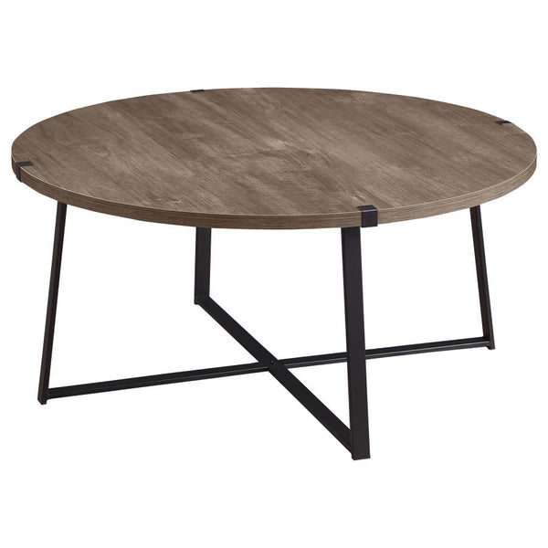 Marcus - Round Engineered Wood Coffee Table - Dark Brown