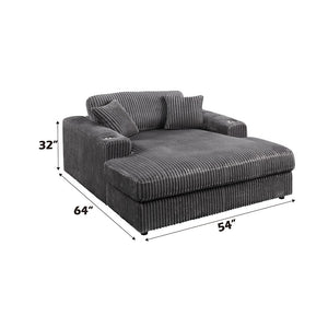 Hilde - Chaise With 2 Pillows - Gray