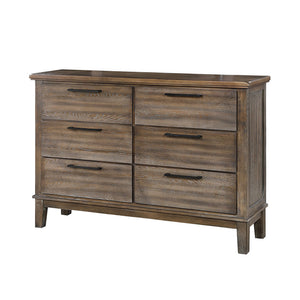 The Cagney 6-Drawer Dresser in Vintage Gray is a perfect blend of strength, timeless beauty, and functional storage, making it an essential piece for any bedroom. Meticulously constructed from solid Rubberwood, premium engineered woods, and authentic Acac