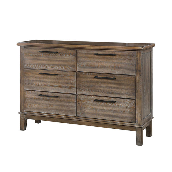 The Cagney 6-Drawer Dresser in Vintage Gray is a perfect blend of strength, timeless beauty, and functional storage, making it an essential piece for any bedroom. Meticulously constructed from solid Rubberwood, premium engineered woods, and authentic Acac