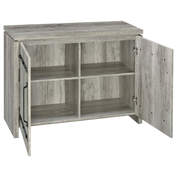  it showcases a grey driftwood finish tha