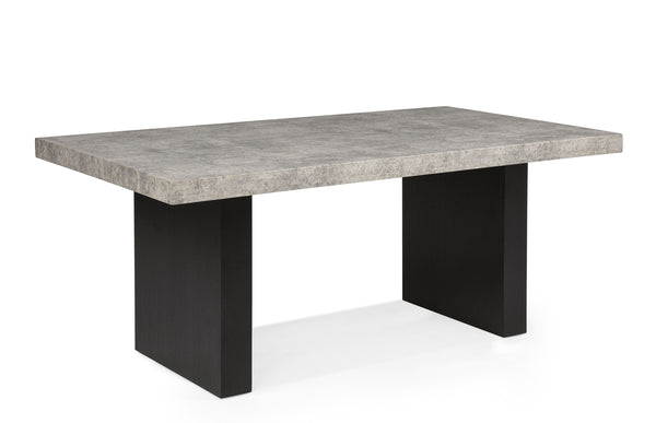  concrete-inspired tabletop and sleek black supports