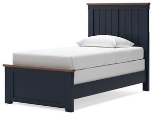 Landocken - Brown / Blue - Twin Panel Bed