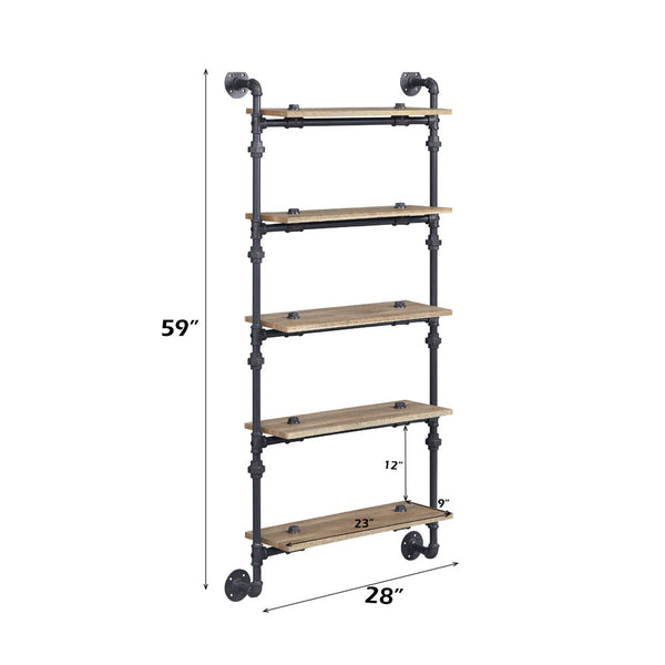 Brantley - Wall Shelf - Oak & Sandy Black Finish - 59"