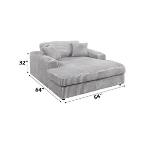 Hilde - Chaise With 2 Pillows - Light Gray