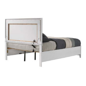 Haiden - Queen Bed With Storage - Led & White Finish