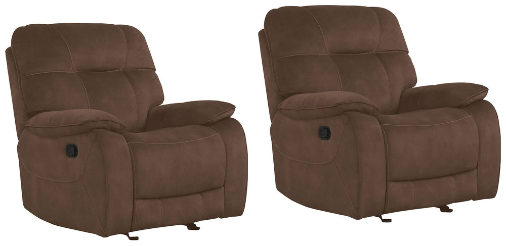 Put your feet up and enjoy true comfort in this manual Glider Recliner featuring a velvety soft cover thatâ€™s beautiful, durable and easy to clean.<br/><br/><b>Product Features</b><ul><li>Manual-powered seat is easily reclined with release of latch</li><