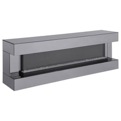 Create incredible ambiance in your living room with a modern TV stand that includes a visual flame box. It delivers realistic three-dimensional flames that offer 13 color options and adjustable brightness to create the perfect mood. The case features clea