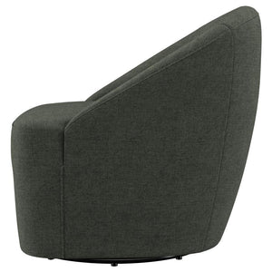 Leon - Upholstered Barrel Accent Swivel Chair - Hunter Green