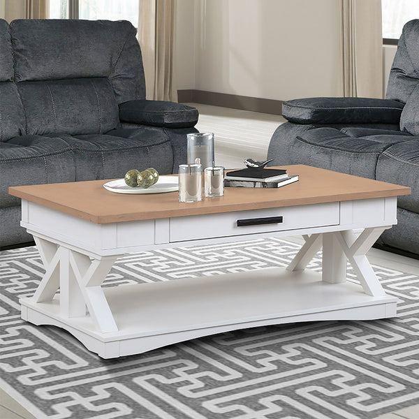 Americana Modern - Cocktail Table With 2 End Tables And Console Table With 3 Stools - Cotton