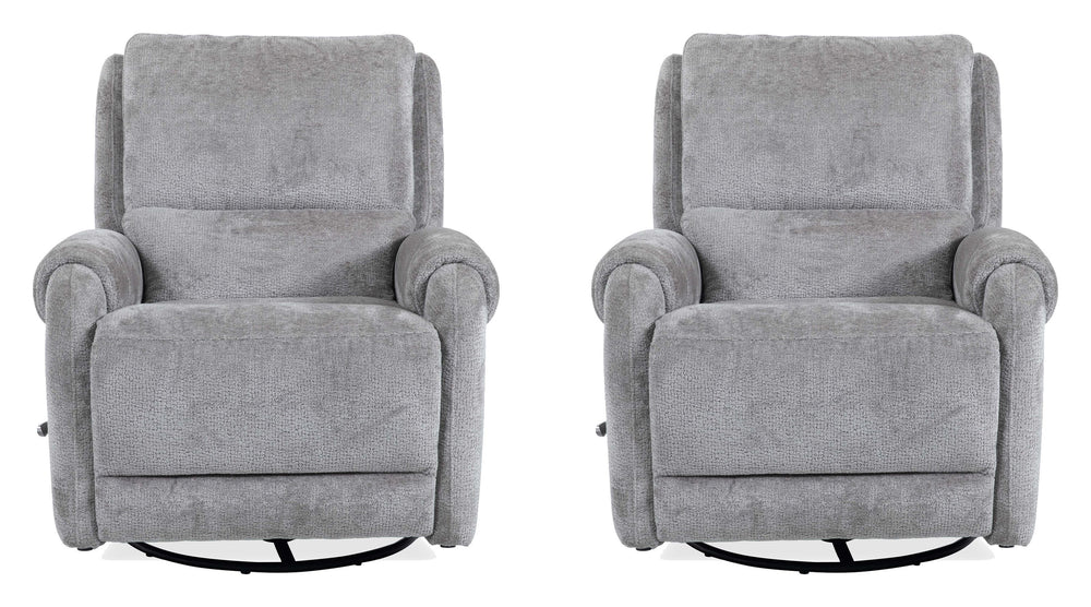 The Gentry recliner is designed for ultimate comfort and style, featuring a 360-degree swivel and a smooth, soundless glide, allowing you to effortlessly find your perfect position. Gentry has rounded curved arms generously wrapped in sumptuous padding an