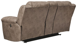 Stoneland - Light Brown - DBL Rec Loveseat w/Console