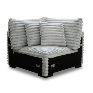 The Embrace Sectional Wedge with 2 Accent Pillows in gray is a stylish and functional addition to your sectional setup. Upholstered in 100% gray polyester fabric with a plush, blanket-like texture, this wedge promises ultimate relaxation. It comes with tw