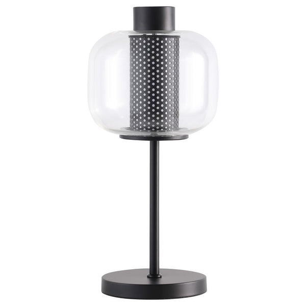 Steeped in vintage inspirations, this modern industrial table lamp is a charming choice for your nightstand or side table. Inside, a 9-watt LED bulb ensures energy efficiency and bright illumination. A metal mesh column in chic black creates depth and tex