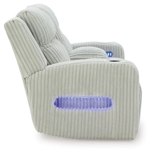 Forest Lake - Alloy - Power Reclining Loveseat With Console / Adj Headrest
