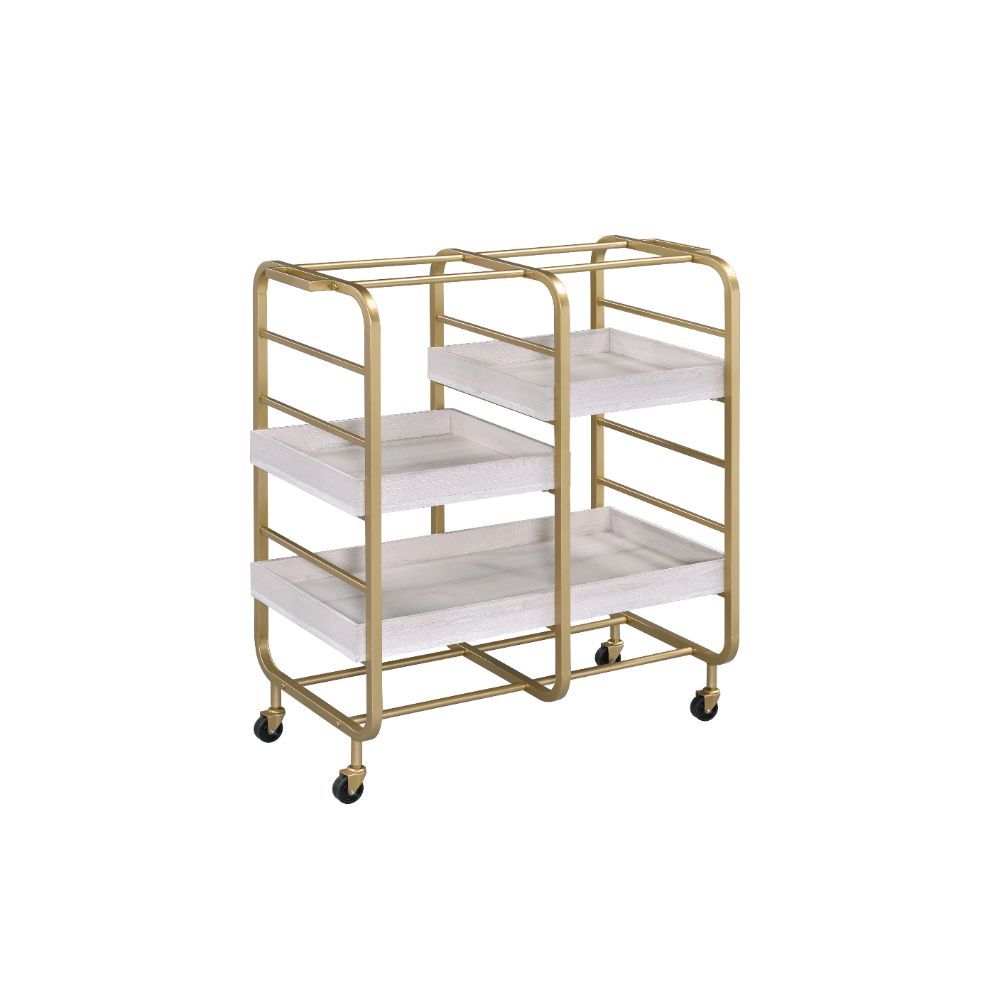 Whether youâ€™re brining a bit of contemporary appeal to your well-decorated area or complementing a chic aesthetic with a touch of industrial appeal, this Vorrik serving cart will be a visually appealing addition to your space. Featuring sleek metal fram