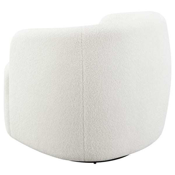 Hudson - Faux Sheepskin Upholstered Swivel Chair - Natural