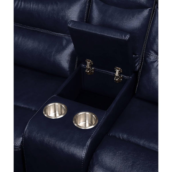 Aashi - Sofa - Navy Leather-Gel Match