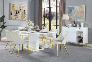 Gaines - Dining Table - White High Gloss Finish