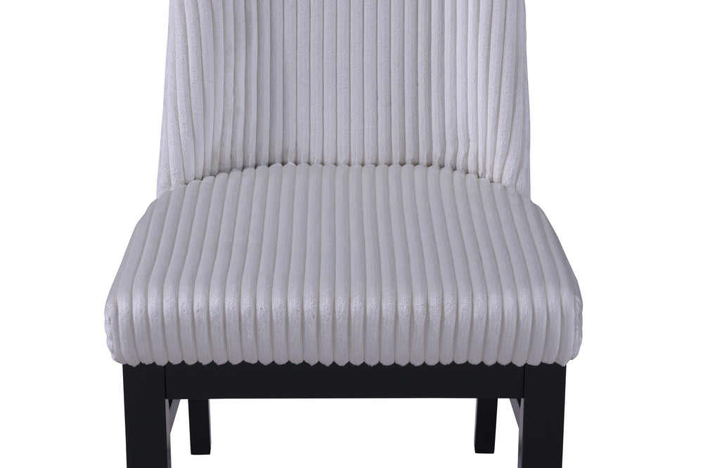 This dining set is a sophisticated blend of contemporary design and artistic flair, ideal for modern homes seeking a touch of elegance. The set features a sleek, round table with a faux marble top that is both beautiful and easy to care for. The table-'s 