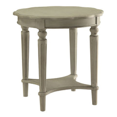 The French country-inspired Fordon occasional table is gracefully designed and made from quality materials. Scalloped round table top, turned legs and a bottom shelf, each piece is carefully crafted while superb functionality is kept in mind. This occasio