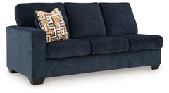 This left-arm facing sofa is made with polyester upholstery. Pairs with other items in the series to make a sectional.<br><br><b>Additional Dimensions</b><br><ul><li>Arm height: 25-"</li><li>Seat depth: 21-"</li><li>Seat height: 20-"</li><li>Top of cushio