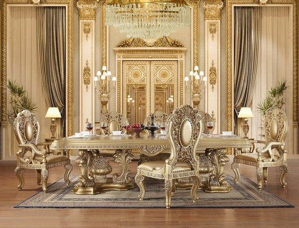 Seville - Side Chair (1Pc/1Ctn) - Beige - 30-"<br/><br/><b>Product Features</b><ul><li>Fixed Table Top</li><li>Pedstal Table</li><li>Hollow Carving & Upholstery Chair</li><li>Leaf Shape Curio w/3 Tier Shelf</li><li>Case: 1Pc/1Ctn</li><li>Finish: Tan PU & 