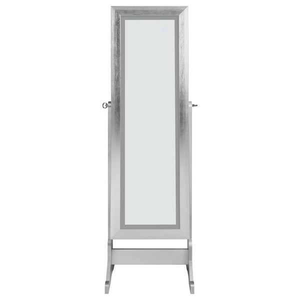 Moore - Cheval Mirror With Jewelry Storage - Silver