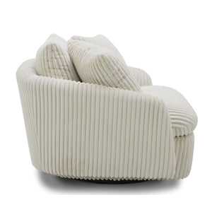 Boomer - Large Swivel Chair With 2 Toss Pillows (Set of 2) - Mega Ivory