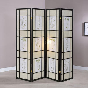  but some things still warrant privacy. Put on makeup or fill up a diary in secret behind this four-panel screen. Framed in black