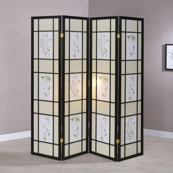  but some things still warrant privacy. Put on makeup or fill up a diary in secret behind this four-panel screen. Framed in black