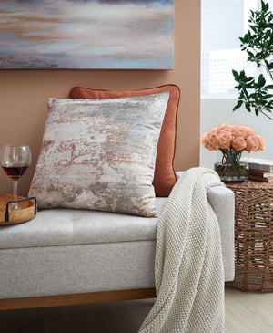  big on style. This accent pillow takes a neutral approach to contemporary aesthetics. With a machine-washable velvet cover for easy care and added comfort